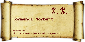 Körmendi Norbert névjegykártya