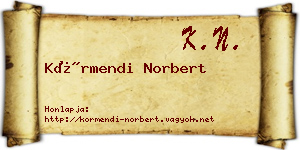 Körmendi Norbert névjegykártya